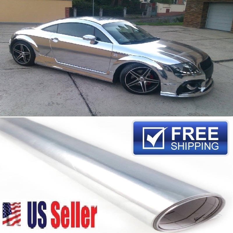 “” COOLEST “” Chrome/Silver Vinyl Wrap Film DIY Sticker Decal 60″x60″ 5ft x 5ft
