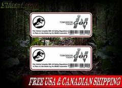 2 Jurassic Park Compliance Scan Vehicle Vinyl Decals 4×4 CJ YJ JK Door Stickers