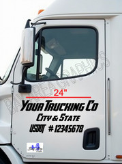 TRUCK DOOR DECALS SET X2 CUSTOM USDOT COMPANY NAME CITY STATE VINYL