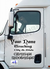 TRUCK DOOR DECALS CUSTOM Gothic Style Font ONE COLOR OUTDOOR VINYL *X2