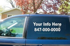 Custom Car Truck Trailer Lettering Vinyl Decal Business Side Window 2 Lines USA