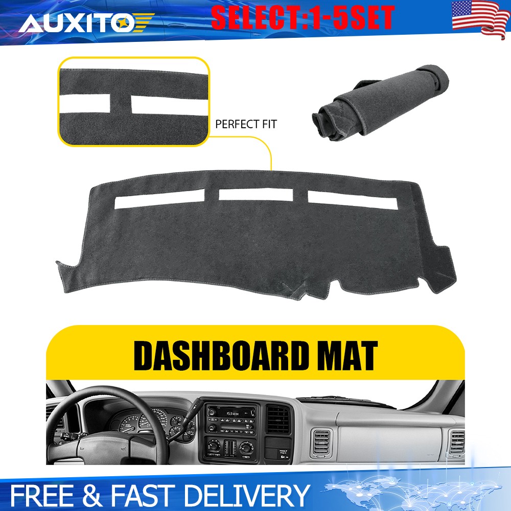 Gray Dash Mat Cover for Chevy Silverado GMC Sierra 1500 1999-06 Tahoe Yukon 1-5X