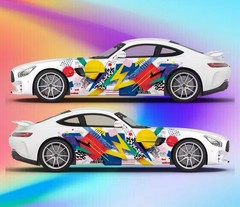 Art Deco Style car Decal; Universal Decal For Both Sides Of Car; Universal Fit