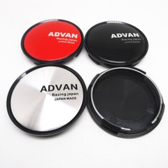 4 pcs 63 mm for Advan Racing Black Silver Alloy Wheel Center Caps Rim Caps