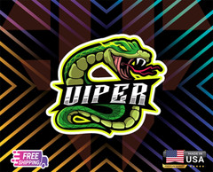 VIPER SNAKE ANIMAL STICKER.CAR, WINDOWN,LAPTOP,ETC LAMINATED 6YEARS+FREESTICKER