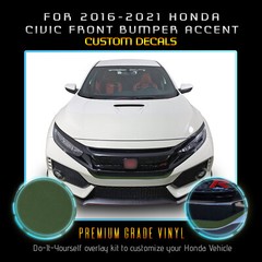 For 2016-2021 Honda Civic Front Bumper Accent Graphic Decal – Flat Matte Vinyl