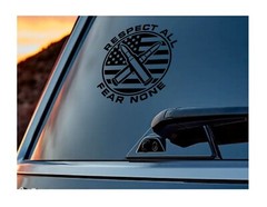 Bullets Respect All Fear None Circular American Flag Decal Sticker Vinyl Graphic