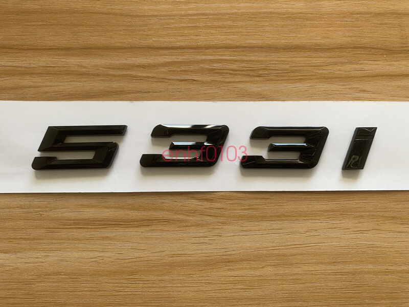 Gloss Black 3D ABS Letters Trunk 533i Emblem Rear Badge for BMW 2017-2022 533i