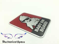 BABY ON BOARD/ BABY IN CAR Aluminum Sticker Decal Car Window Bumper