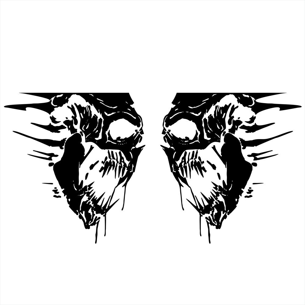 2Pcs Skull Sticker Decor Vinyl Graphic Decals For Car Body Tailgate Accessories
