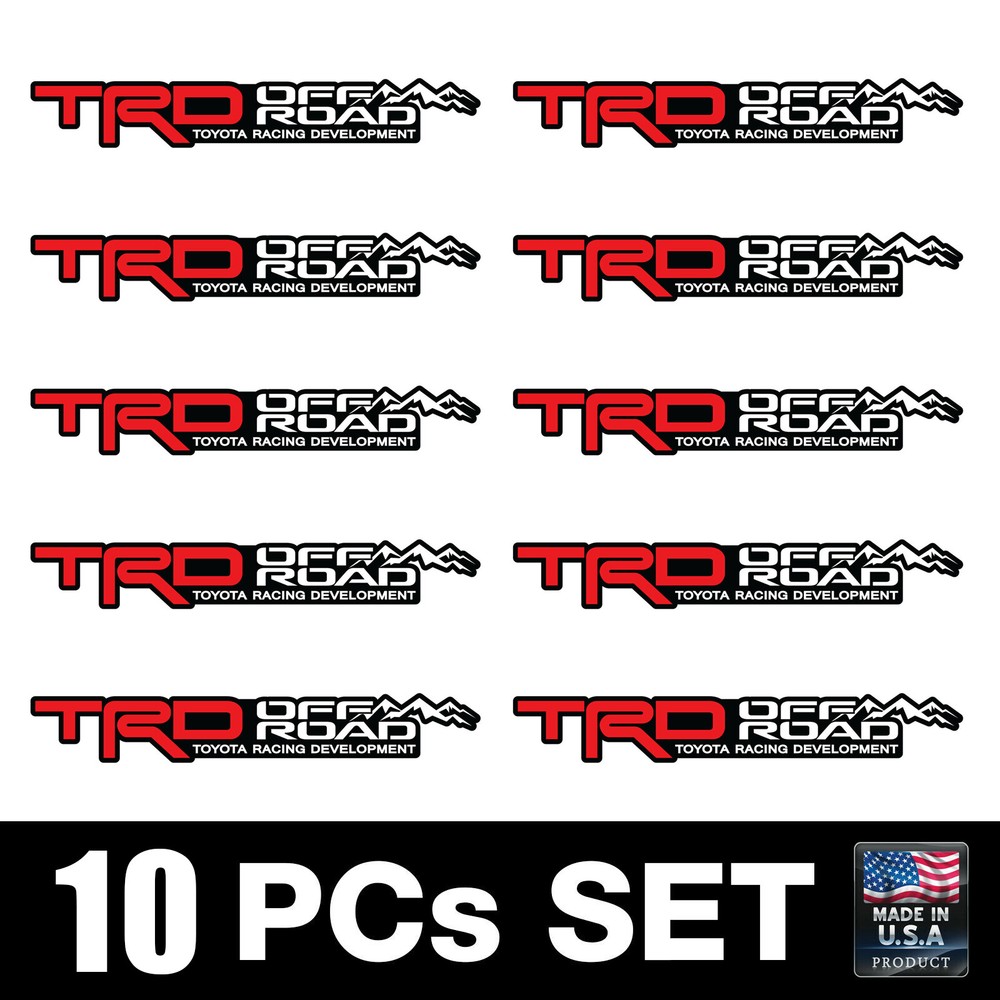 TRD OFF ROAD Racing Development Stickers Decal 10 PCs Set Tacoma Tundra 4Runner