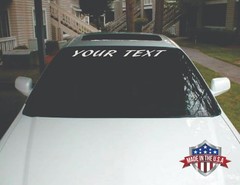 Windshield Banner Decal Sticker Your Custom Text 36″ or 41″ Universal Fit F4