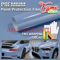 4FTx5FT PPF Porcelain Blue Gloss Color Vinyl Paint Protection Film Scratch Wrap