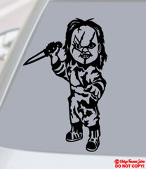 CHUCKY VINYL DECAL STICKER CAR REAR WINDOW BUMPER CHILD’S PLAY HORROR MOVIE DOLL