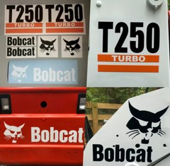 Bobcat T250 Turbo (SET OF 7) Skid Steer Replacement Aftermarket Vinyl Decals