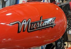 Mustang Motorcycle Decals Tank Black And Red Vintage Mini Bike Decals Set Of Two