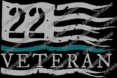 Veteran 22,Flag,Suicide Awareness,PTSD,Support Our Troops,Sticker,Vinyl Decal