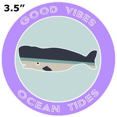 Whale Good Vibes & Ocean Tides – Car Truck Window Bumper Graphic Sticker Decal