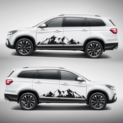 Car Racing Side Door Long Stripe Stickers Mountain Graphic Vinyl Decal 190x38cm