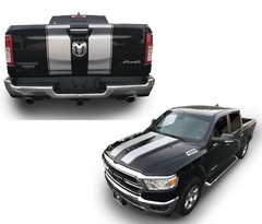 2019-2024 For Ram 1500 Decals Rally Hood Stripes Tailgate Graphics 3M Stickers