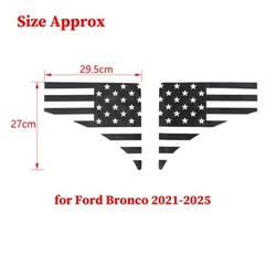 2× Carbon Fiber Side Fender Decals Vinyl US Flag Stickers for Ford Bronco 2021+