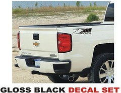 Z71 4×4 Truck Bed Decals, GLOSS BLACK (Set) for Chevrolet Silverado