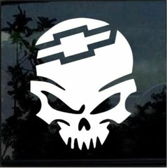 Chevy Logo Skull Decal Car Truck Window Vinyl Sticker Bumper Laptop