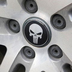 4PCS 2.5″/ 65MM Skull Car Wheel Center Cap Badge Vinyl Decal Stickers
