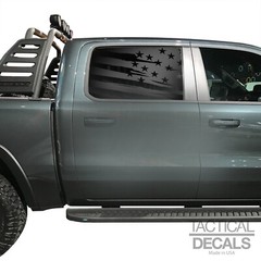Distressed USA Flag Decals for Ram 1500 Rebel Rear Door window2019-2024