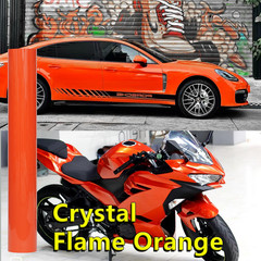 Crystal Flame Orange PET Vinyl Wrap Film Roll 5FTx50FT Air Release Bubble Free