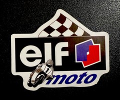 Elf Moto sticker. *Matte*Finish Approx Size. 2.75”X 2.25”inch. Self Adhesive.
