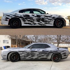 Car graphic decal sticker for Challenger, Charger. Splash Scratch Decal. #7102