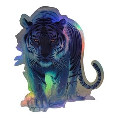 BLUE TIGER Multicolor LED Holographic Rainbow Metallic 3” Vinyl Decal Sticker