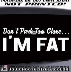 Funny Fat Person Girl Guy Vinyl Decal Sticker SUV Car Truck Window WARNING Dent