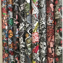 Sticker Bomb Vinyl Wrap Adhesive Cartoon Skull JDM Racing Printed Wrapping Film