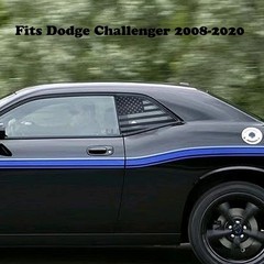 Quarter Window Black USA Flag Decal Sticker Trim Fit Dodge Challenger 2008-2022