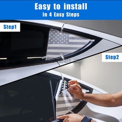 Quarter Window Black USA Flag Decal Sticker Trim Fit Dodge Challenger 2008-2022
