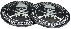2x Metal 2nd Amendment Decal Sticker Emblem Badge Auto Car Truck Dome 2.20″