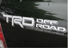 TRD OFF ROAD White Silver Decals Vinyl Stickers Toyota Lettering Trucks