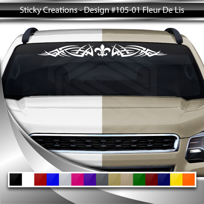 105-01 FLEUR DE LIS Decal Sticker Windshield Window Vinyl Graphic Design Car SUV