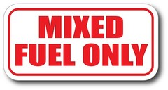 White Mixed Fuel Only Vinyl Decal Sticker Label Oil Gas Door Label Weatherproof