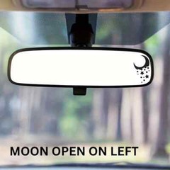 Pair Crescent Moon Car Mirror Vinyl Decal Stickers – Left & Right Waterproof