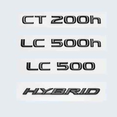 3D Chrome Glossy Black ABS Letters Number CT200h LC500 LC500h HYBRID Emblem
