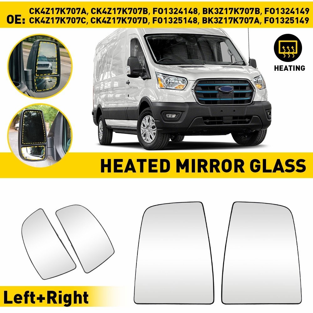 4/8X Mirror Glass Lower Convex Driver Passenge Side for Ford Transit 150 250 350