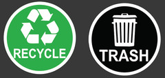 Trash Can And Recycle Bin Vinyl Decal Trash And Recycling Sticker Design 1
