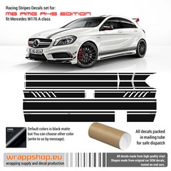 AMG A45 Edition 1 Style Stripes Graphics for Mercedes Benz W176 A Class