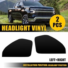 Exterior Headlight Vinyl Smoked Tint Overlay For 2022-2025 Chevrolet Silverado