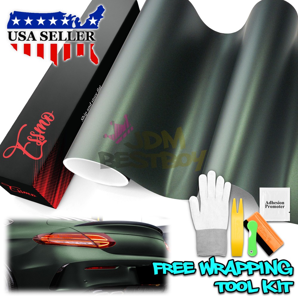 ESSMO PET Matte Metallic Wizard Green Car Vehicle Vinyl Wrap Decal Sticker