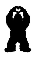 Bigfoot Love Heart Vehicle Decal Sasquatch Windshield Easter Egg You Pick Color