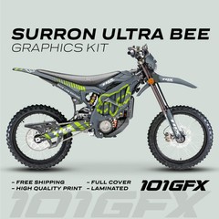 Surron Ultra Bee Graphics Kit FOX RACE LINE Green Black Decals Stickers